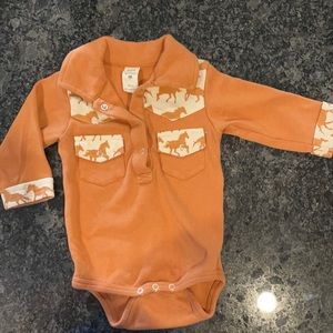 Like New Kate Quinn Organics Horses Onesie 3-6 Mth